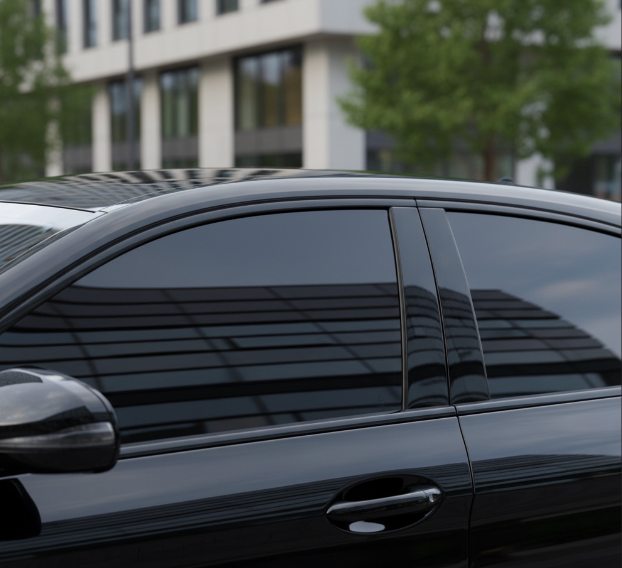 Professional window tinting Perth - dark tinted windows on luxury vehicle